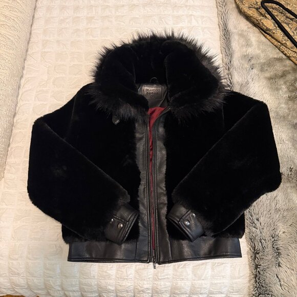 BlankNYC Black Noise Faux Fur Coat - Picture 14 of 15